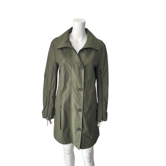 $1,590 Akris Punto Olive Green Parka Jacket Size 4